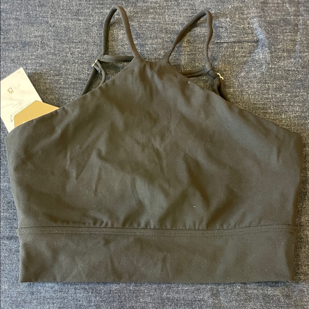 Buffbunny Black High-Neck Bralette with Adjustable Straps